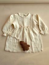 Musselin Kleid Creme