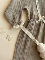 Musselin Kleid Olive