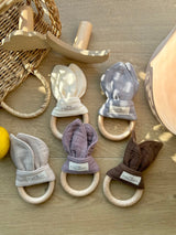 Beißring  aus zertifizierter Baumwolle und Birkenholz