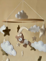 Mobile ''Bär Beige/dunkel grün"