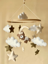 Mobile ''Bär Beige/dunkel grün"