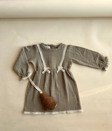 Musselin Kleid Olive