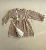 Musselin Kleid Beige