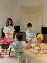 cotton cardigan blue creme