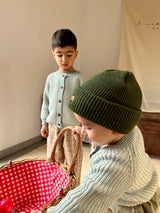 cotton cardigan blue creme