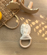 Beißring  aus zertifizierter Baumwolle und Birkenholz