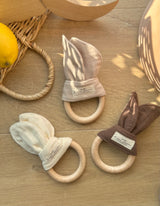 Beißring  aus zertifizierter Baumwolle und Birkenholz