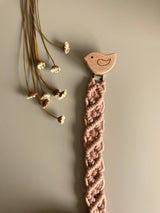 Makramee Schnuller-Kette "Altrosa"