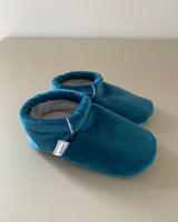 Schühchen "Samt Petrol Blau"