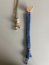 Makramee Schnuller-Kette "Blau"