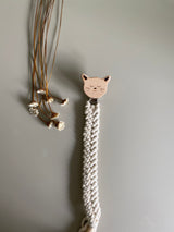 Makramee Schnuller-Kette "Beige"