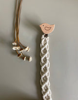 Makramee Schnuller-Kette "Beige"