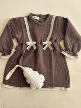 Musselin Kleid Braun