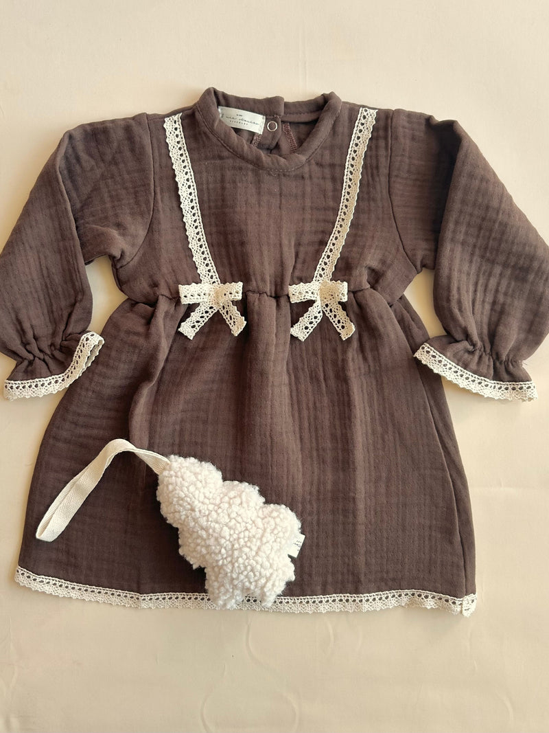 Musselin Kleid Braun