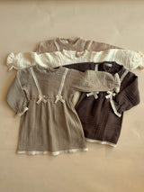 Musselin Kleid Beige