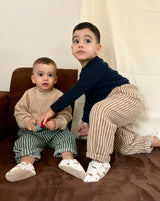 STRIPED COTTON PANTS