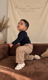 STRIPED COTTON PANTS